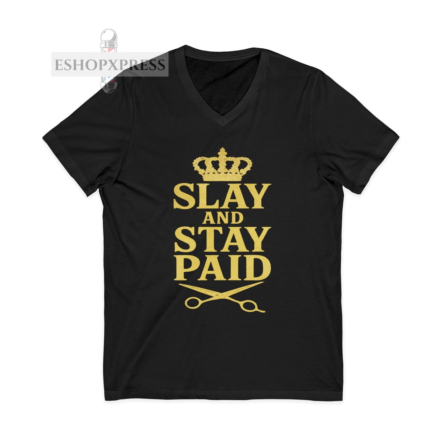 Slay and Stay Paid Design Women's V-Neck Tee