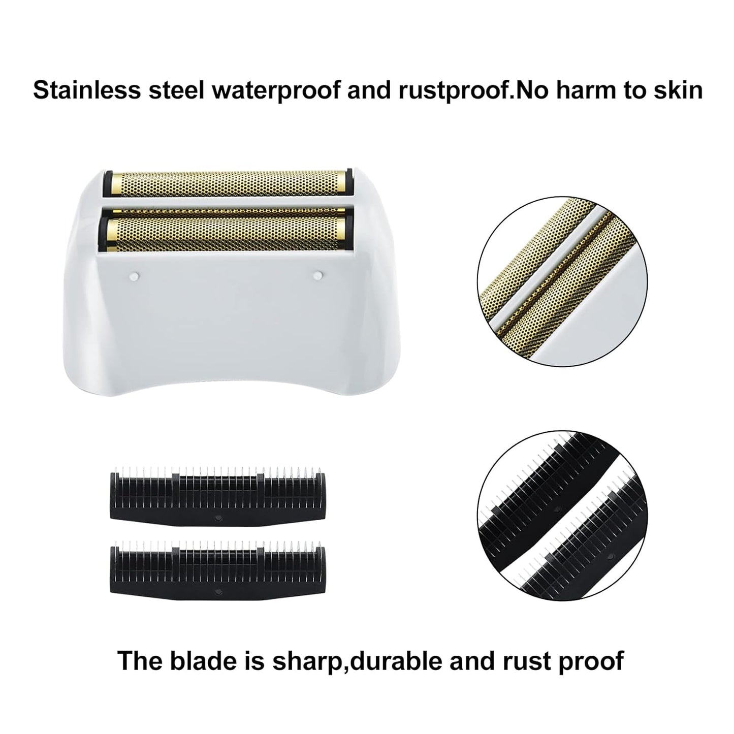 2 Pack Pro Shaver Replacement Foil and Cutters Compatible with Andis 17150(TS-1)/17155/17200 Shaver Profoil Lithium Replacement" Golden