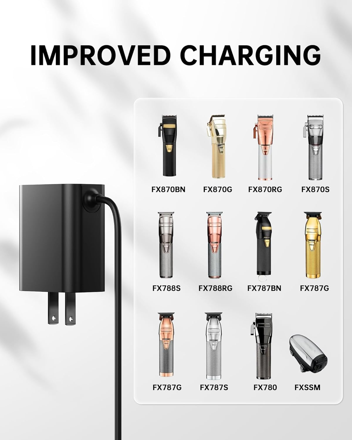4.5V for Babyliss Pro Charger Compatible with Babyliss PRO FX870, FX788, FX787, FXSSM, FX820, FX726, FX825 Loprofx Trimmer Clipper Charger Cord