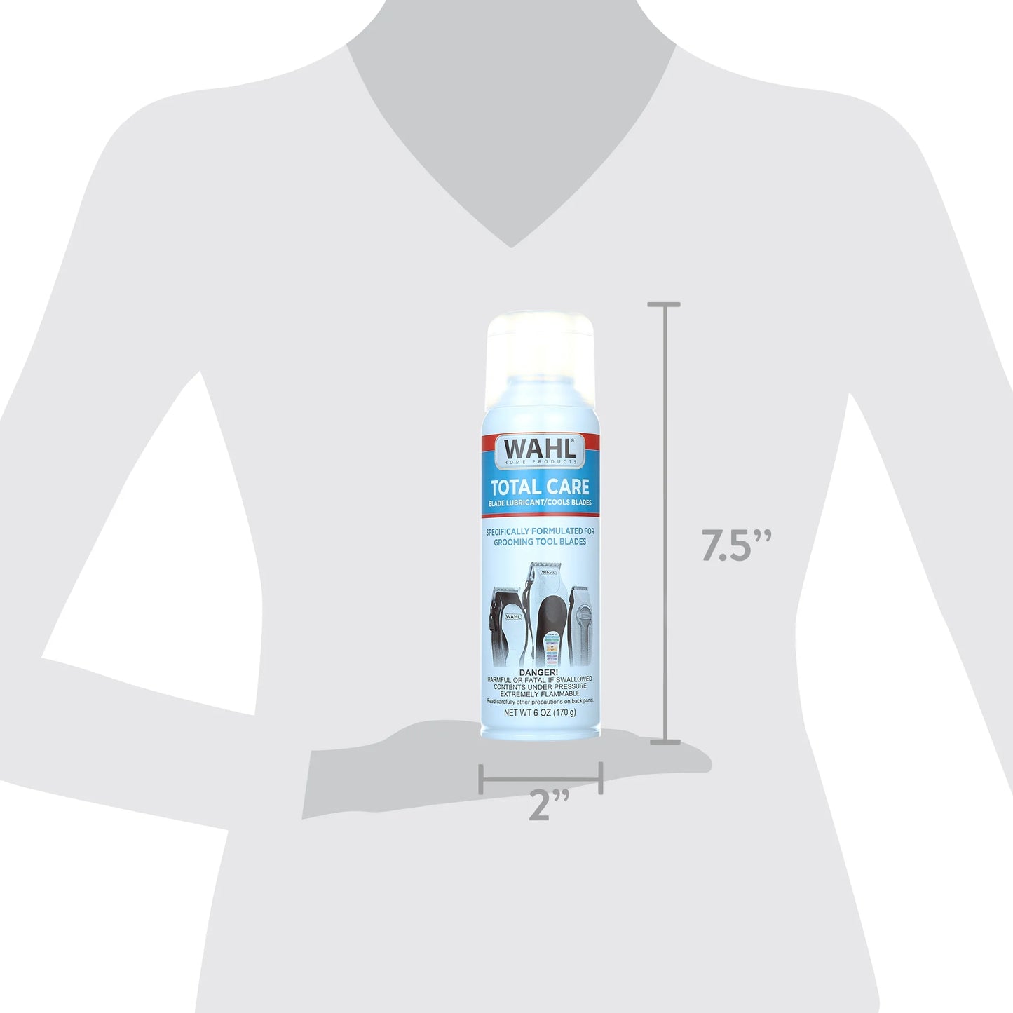 Total Care Hair Clipper Blade Lubricant, Cleaner and Coolant Spray, 6Oz #3776
