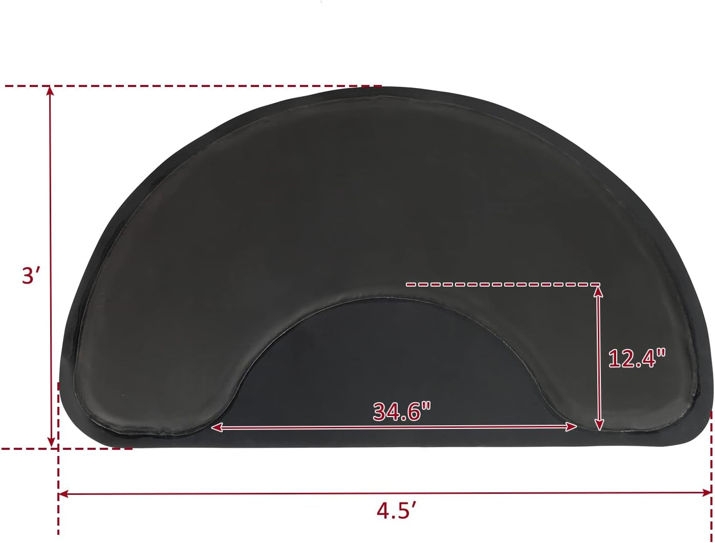 Thick Salon Chair Anti-Fatigue Floor Mat Non-Slip Barber Shop Semicircle Chair Mat Beauty Salon Hair Styling Chair Mat - 3′X4.5′X1/2"