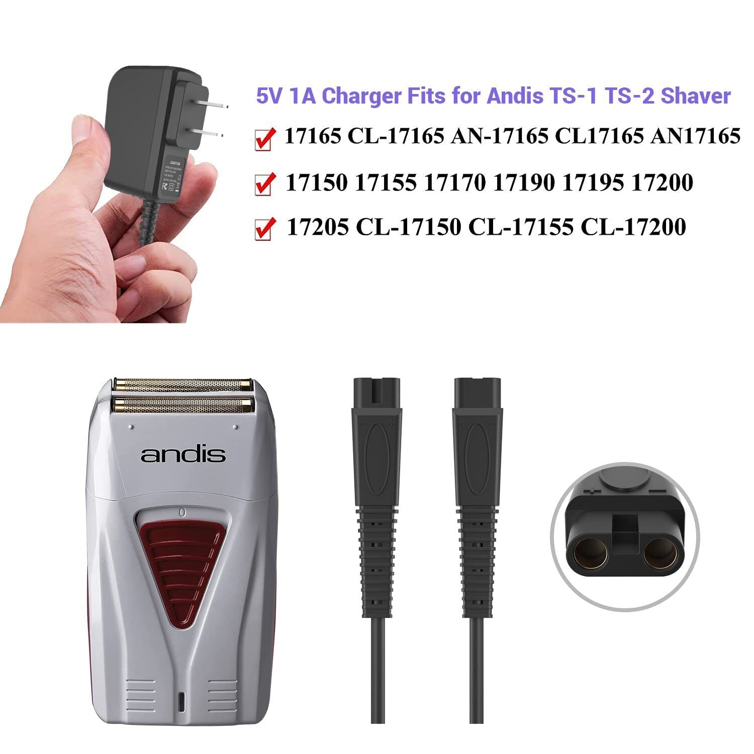5V AC Adapter Charger for Andis 17165 CL-17165 AN-17165 Profoil Shaver Power PSU