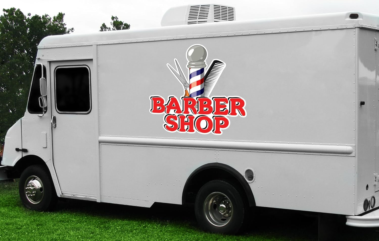 Barber Shop 12" Concession Decal Sign Cart Trailer Stand Sticker Equipment