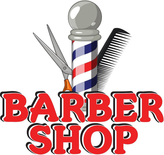Barber Shop 12" Concession Decal Sign Cart Trailer Stand Sticker Equipment