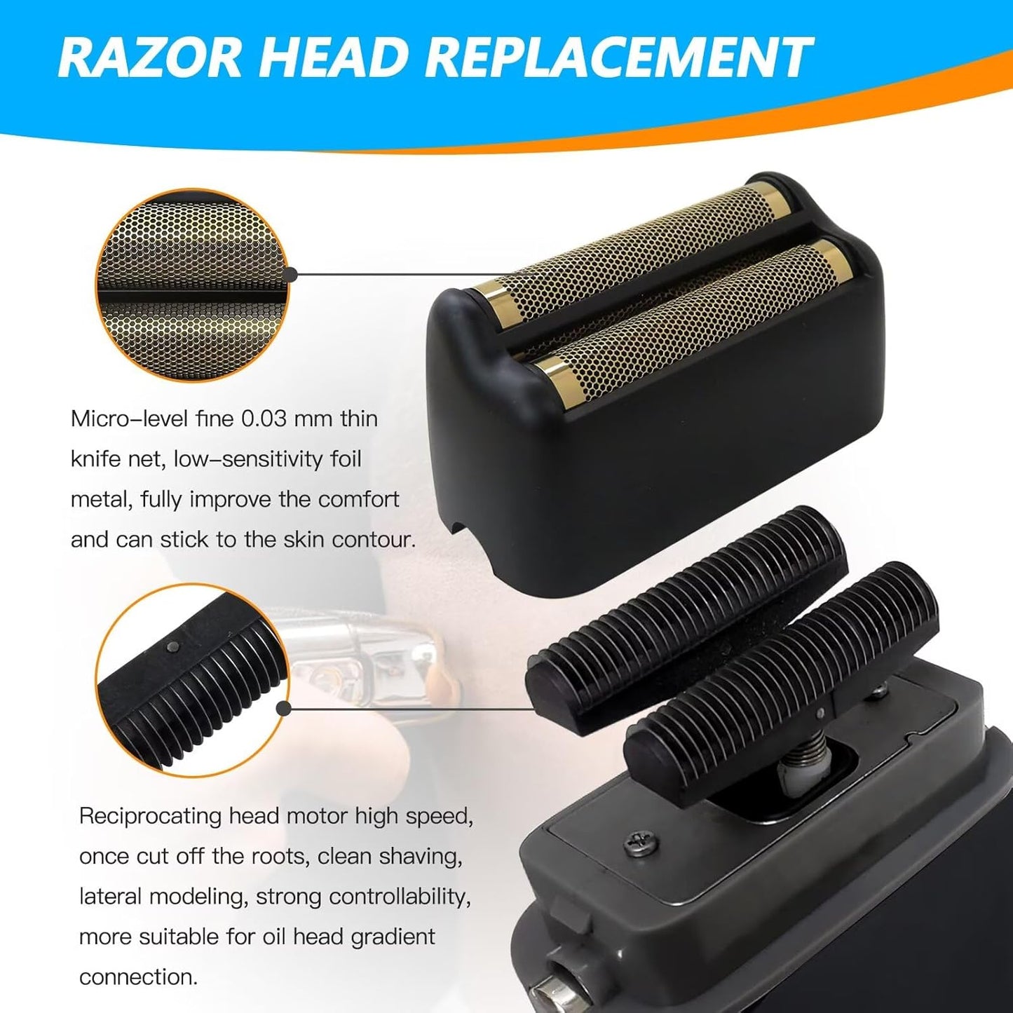 Upgraded Double Foil Replacement Head, Matte Black Head for PRO FX3 FX FXRF2G