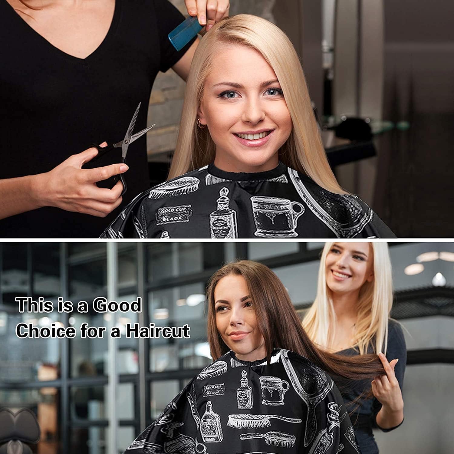 Barber Cape,Hair Cutting Cape with Barber Brushes for Salon of Anti-Static, Lightweight,Waterproof and 1PCS Hair Cutting Brush-Best Barber Supplies of Hair Cutting Accessories