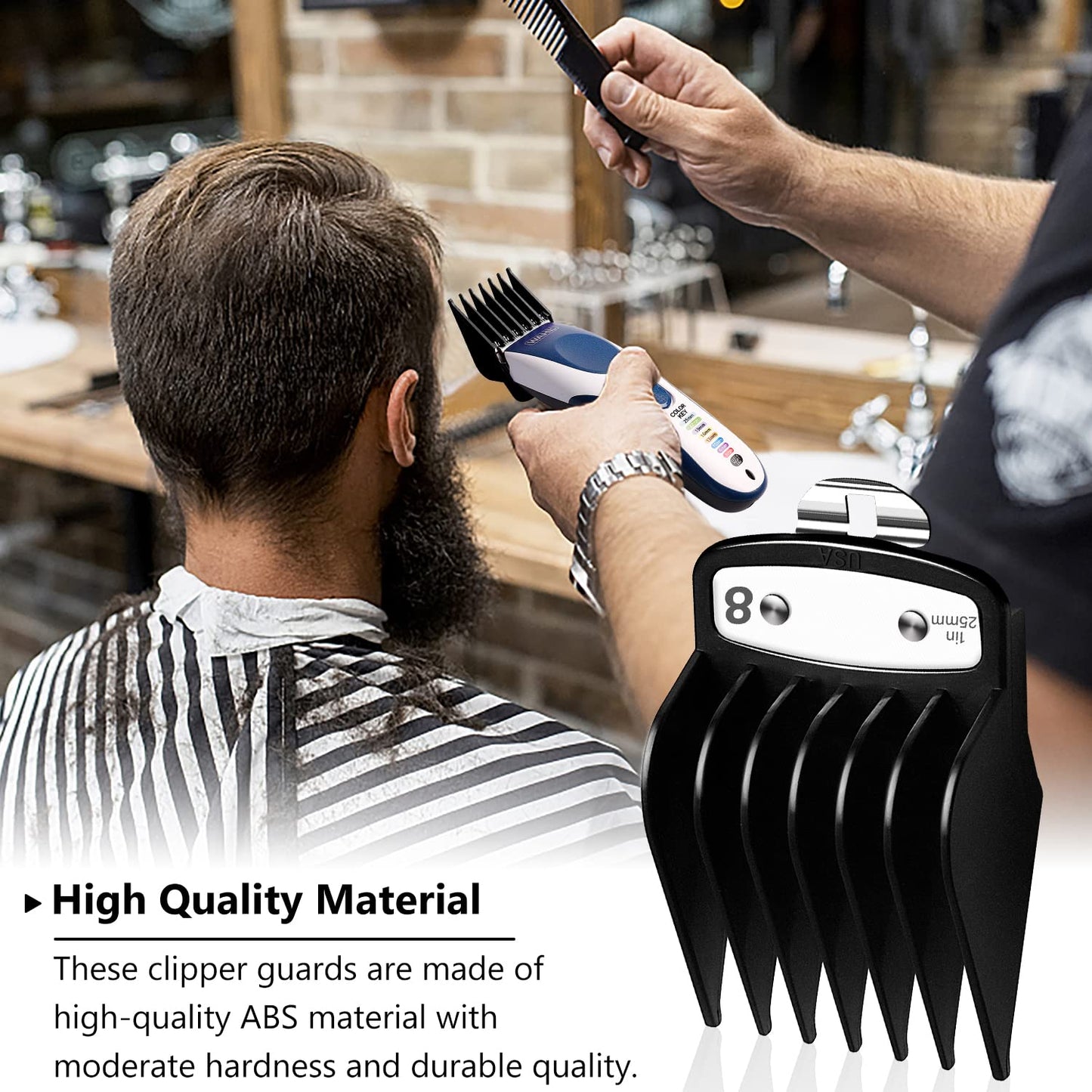 Professional Hair Clipper Guards Guides 10 Pack Coded Cutting Guides 1/16” to 1" Fits for Most Wahl Clippers