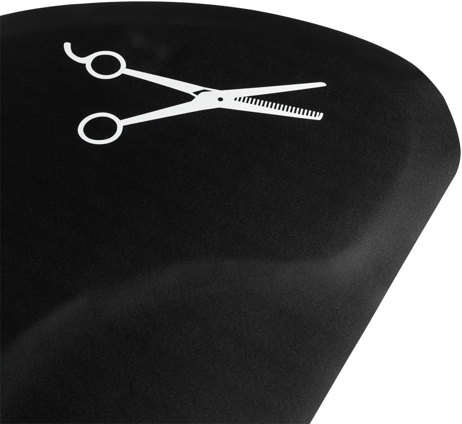 2PCS Thick Salon Chair Anti-Fatigue Floor Mat Barber Shop Semi Circle Chair Mat Beauty Salon Hair Styling Chair Mat with Scissors Pattern - 3′X5′X1/2"
