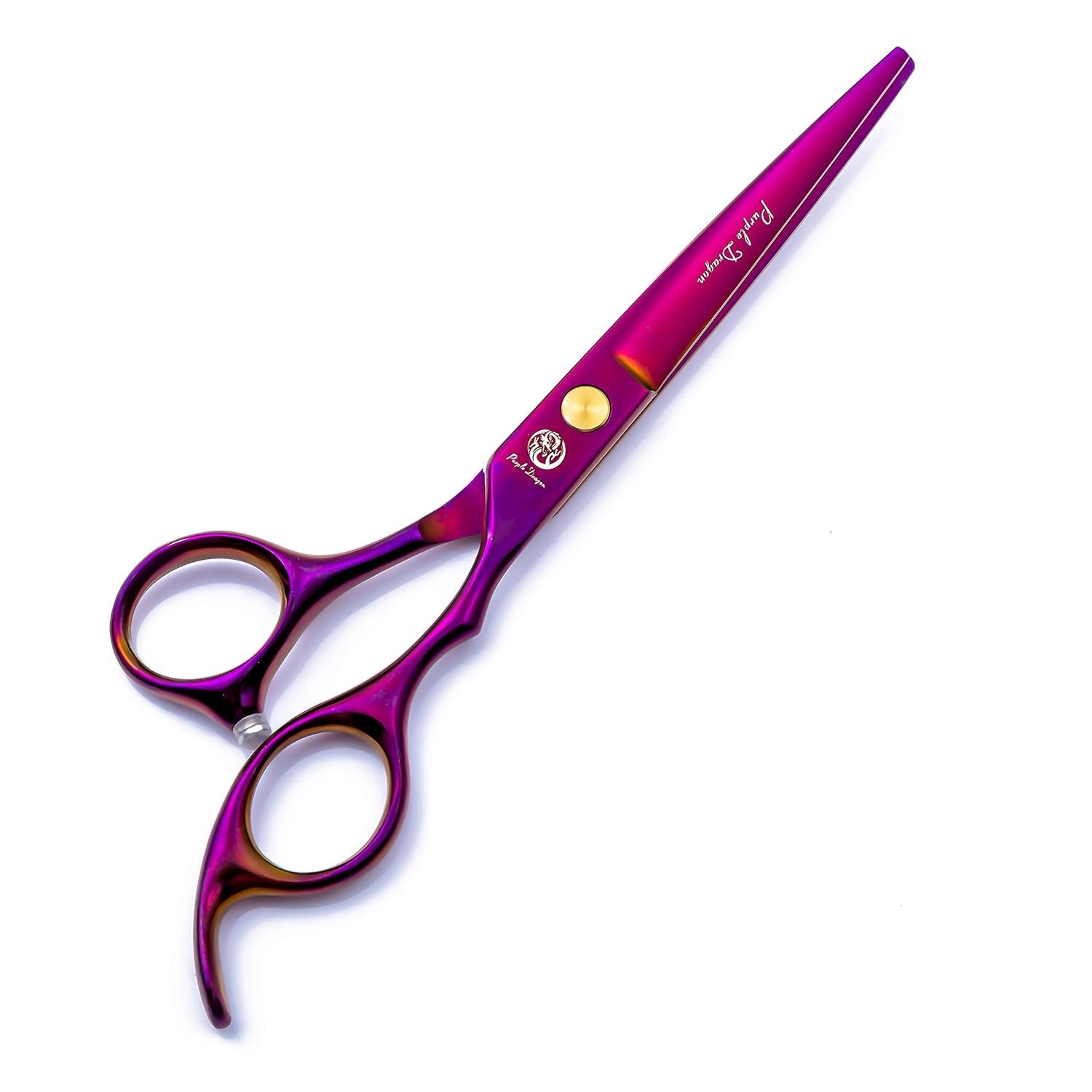 6.0 Inch Purple Hair Cutting Scissors Set with Razor, Leather Scissors Case, Barber Hair Cutting Shears Hair Thinning/Texturizing Shears for Professional Hairdresser or Home Use