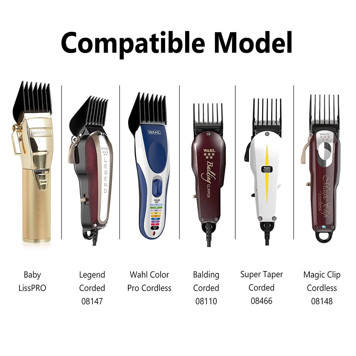 Professional Hair Clipper Guards Guides 10 Pack Coded Cutting Guides 1/16” to 1" Fits for Most Wahl Clippers