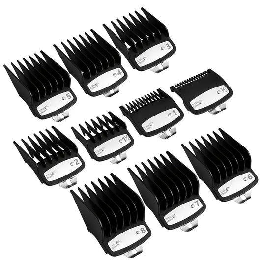 Professional Hair Clipper Guards Guides 10 Pack Coded Cutting Guides 1/16” to 1" Fits for Most Wahl Clippers