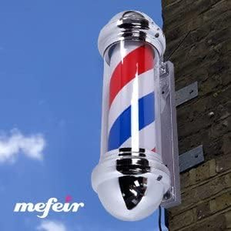 28'' LED Barber Pole Light Classic Style,Hair Salon Barber Shop Open Sign,Rotating Red White Blue LED Strips,Ip44 Waterproof save Energy