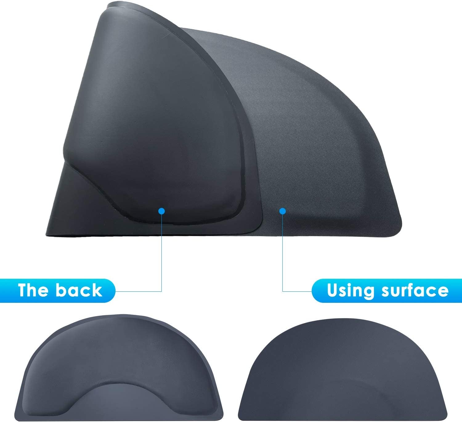 Salon Mat 3′X4′ Barber Shop Chair Mat Anti-Fatigue Salon Floor Mat - Black Semi Circle Salon Mats for Hair Stylist - 1/2" Thick Comfort Salon Standing Mat